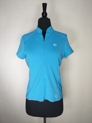 Pearl iZumi Blue Zip V-Neck Short Sleeve Cycling Top Size Medium M - Imagem 1 de 4