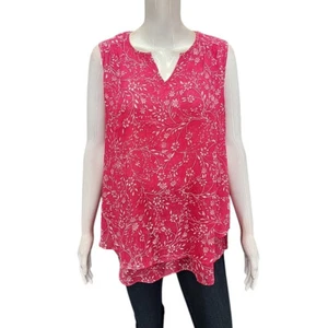 Cristina B Womens Dressy Printed Double Layer Hi-Low Hem Top Medium Size Shirt - Picture 1 of 11