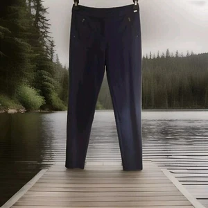 St. John Size 2 * Navy Pull On* Knit Pants* Size 2* Side Zip & 2 Back Zip NWOT - Picture 1 of 8