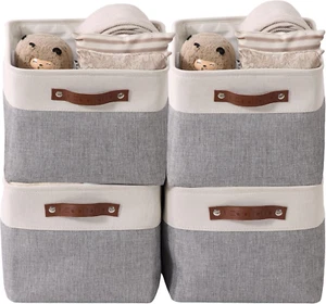 Storage Bins Fabric Storage Baskets for Shelves, Linen Closet Organization Toys - Picture 1 of 12