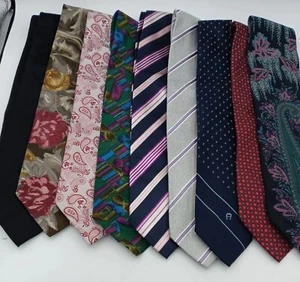 100% Silk Designer Tie Necktie Lot Of 9 Assorted Brands & Colors CLICK & LOOK  - Picture 1 of 12