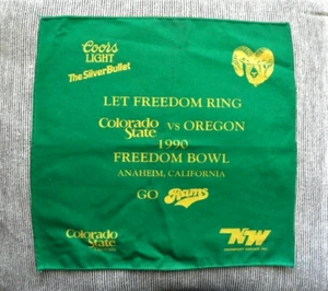 orig. 1990 Freedom Bowl COLORADO STATE RAMS *Cloth Banner* vs. Oregon Ducks - Picture 1 of 6