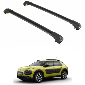 To Fits Citroen C4 CACTUS HATCHBACK 2014- Roof Rack Cross Bars Black set - Picture 1 of 24