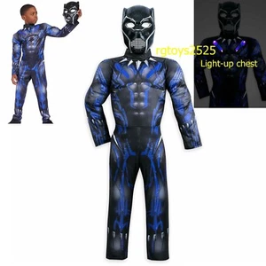 Black Panther Muscle Vibranium Light-up Costume Child 5 6 7 8 10 11 12 13 New - Picture 1 of 1