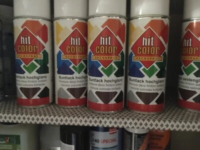 div. 400ml Spraydosen: 8017 1021 7035 9005 weiss gold klar transparent chrom rot - Bild 1 von 4