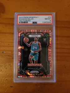 2023-24 Prizm Monopoly Free Parking #15 Brandon Miller Rookie PSA 8 NM-MT RC - Picture 1 of 1