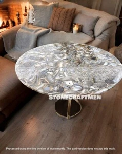 Natural Agate Coffee Table, Agate Center Sofa Table, Modern Furniture Table Deco - Picture 1 of 3