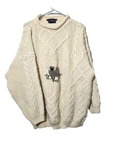 Suéter De Colección Bellota Ovejas Pura Nueva Lana Pescador Tejido con Cable XL Jersey Para Hombres Ram - Imagen 1 de 15