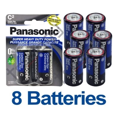 8x Panasonic C Batteries Super Heavy Duty Power Carbon Zinc Battery Exp 02/2027 - Image 1 of 2