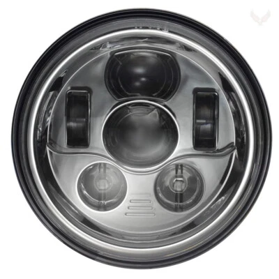 Chrome 7" LED Hi / Lo Projection Headlight For Harley Street Glide Softail FLHX - Image 1 of 4