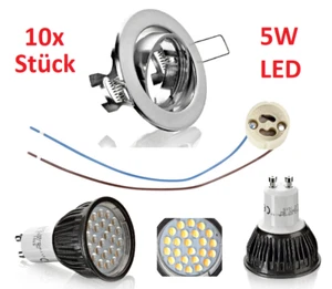 JUEGO DE 10W LED frío o cálido + radiador empotrado cepillado de hierro + GU10 - Imagen 1 de 6