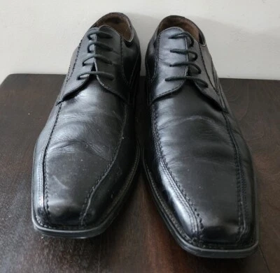 ALDO Men's Black Leather Square Toe Lace Up Dress Shoes Size 44 / Us 10.5 - Image 1 of 4