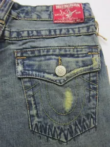 NUEVOS JEANS DE MUJER TRUE RELIGION STYLE #04553 15 DESTRUIDOS CON LLAMARADAS RETORCIDAS TALLA 27 - Imagen 1 de 10
