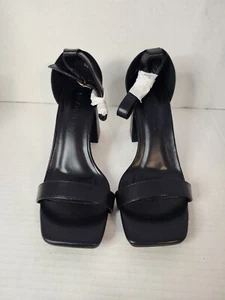 Vigilia Women’s Fashion Sandals Black Block Heels Ankle Buckle Shoes Size 6 - Picture 1 of 6