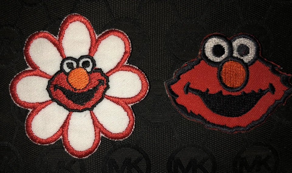 New Set of 2 New Elmo flower Elmo face PBS Sesame Street Embroidered patches - Image 1 of 1