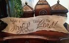 Primitive Natural Burlap Wired Ribbon Make A Joyful Noise Lord Banner Christmas