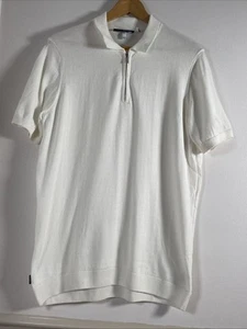 Polo Mr Marvis manica corta quarto zip cotone bianco grande - Foto 1 di 6