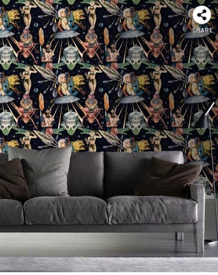 Other Worlds Wallpaper - Mind The Gap Single Roll Wallpaper New - Image 1 of 4