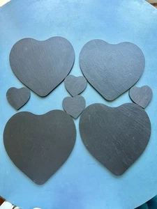 John Lewis Slate Heart Placemats & Coasters Set 4 + 4 (Black) - Picture 1 of 9