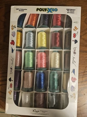 Exquisite (Poly-x40) Popular Basic Embroidery Thread Set 1100 yd New 24 Spools - Image 1 of 2