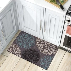 Rugshop Anti Fatigue Kitchen Mats Contemporary Modern Floral Standing Bath Mat - Picture 1 of 9