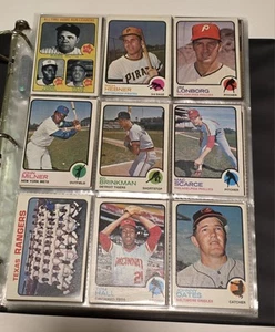 1973 Topps Baseball unvollständiges Set (624/660) in Mappe sehr guter Zustand mit Sternen & Hi#s - Bild 1 von 13