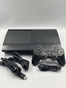 Sony PlayStation 3 PS3 Super Slim CECH-4201A Bundle 12GB Console Tested Working  - Picture 1 of 19