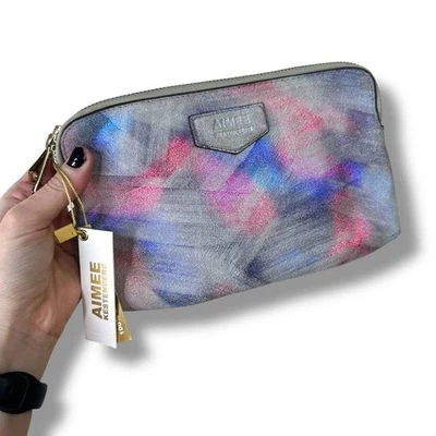 Aimee Kestenberg NWT Violet Brushed Metallic Genuine Leather Zipper Gala Clutch - Image 1 of 4