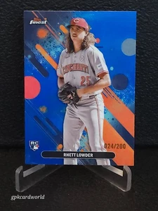 2025 TOPPS FINEST RHETT LOWDER BLUE REFRACTOR 024/200 CINCINNATI REDS - Picture 1 of 2