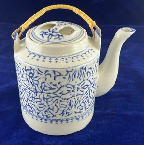 Vintage blau weiß chinesische große Keramik Porzellan TEEKANNE - Bild 1 von 5