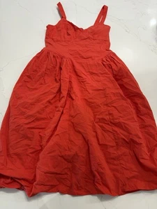 Future Collective Women's Dress Strappy Red Fit Flare Midi Reese Blutstein 12 - Picture 1 of 10