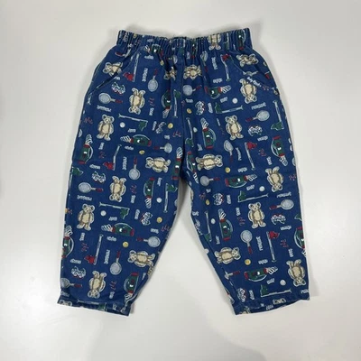 Pantalones de mezclilla azules vintage OshKosh B’gosh para niños estampado de raqueta de golf de oso de peluche raros Foto 1 de 4