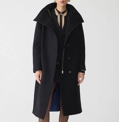 Nuevo con etiquetas $428 J CREW Abrigo largo Villa para mujer S? Tela de lana para estadio italiano Nello Gori Foto 1 de 4