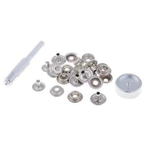 15mm Metal Poppers Snap Fastener Punch Tool Kit Clothes Sewing Leather Craft - Picture 1 of 5