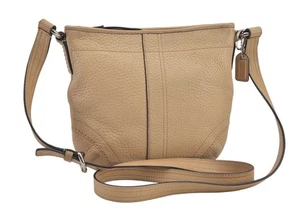 Autentica borsa Coach vintage tracolla tracolla tracolla borsa pelle beige 8687M - Foto 1 di 10