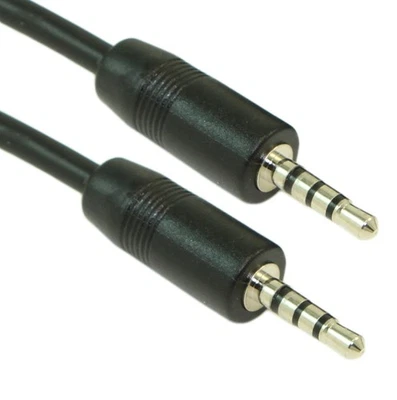 2ft 2.5mm SLIM TRRS (4 conductor) Male to Male Audio Cable - Image 1 of 2