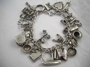 Brazalete Dije Dije De Colección Esterlina Segunda Guerra Mundial 30 Dijes ¡Pulsera Original! (A) - Imagen 1 de 7