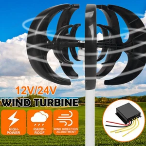 800W Lantern Vertical Wind Turbine Generator 5 Blades Charger Controller 12V 24V - Picture 1 of 12