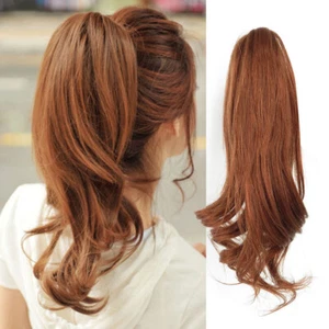 8-12" Wavy Claw Jaw Clip Ponytail Human Hair piece 100%Human Remy Hair Extension - Picture 1 of 29