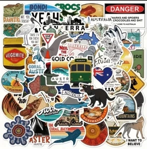 50 Pieces Australia Koala Vegemite Travel Sticker Pack Lot Traveler Old Style - Picture 1 of 5