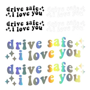 2pcs Drive Safe, I Love You Car Rearview Mirror Sticker Rearview ReflectorDecals - Picture 1 of 15
