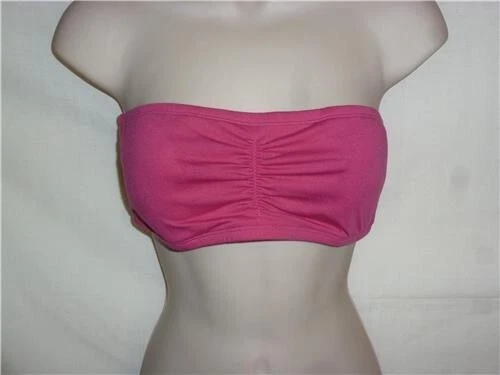 Nuevo con etiquetas Sujetador Bandeau de Algodón Sin Alambres Moda Formas Rosa Caliente Talla Mediana Foto 1 de 2