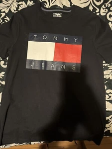 TOMMY JEANS Shirt Adult Medium Black Big Box Logo - Picture 1 of 1