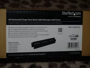 StarTech CMDUCT2U 2U Horizontal Finger Duct Rack Cable Management Panel w Cover - Picture 1 of 2