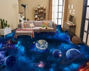 3D Blue Earth 52RAI13 Floor WallPaper Murals Wall Print Decal AJ WALL Fay - Picture 1 of 5