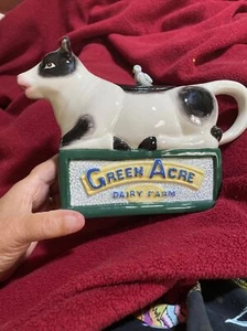 Fitz and Floyd Green Acre Dairy Farm Cow Creamer 10” X 3” X  7” Tall Ceramic - Picture 1 of 12