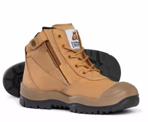 Mongrel 461050 Zipsider Work Boots Scuff Cap Men Safety Shoes Steel Toe Wheat - Picture 1 of 7
