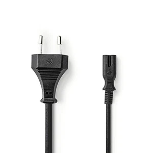 CAVO DI ALIMENTAZIONE EURO SPINA MASCHIO IEC-320-C7 50 CM H03VVH2-F PIATTO NERO - Imagen 1 de 2