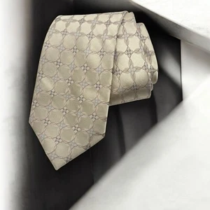 Calvin Klein Geometrische Herren Seidenkrawatte Champagner Kaleidescope Formell - Bild 1 von 6