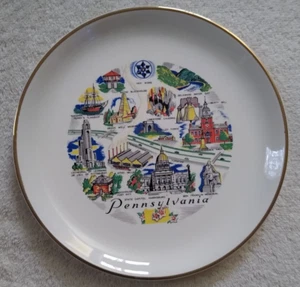 9" Vintage Pennsylvania State Souvenir Plate - Picture 1 of 3